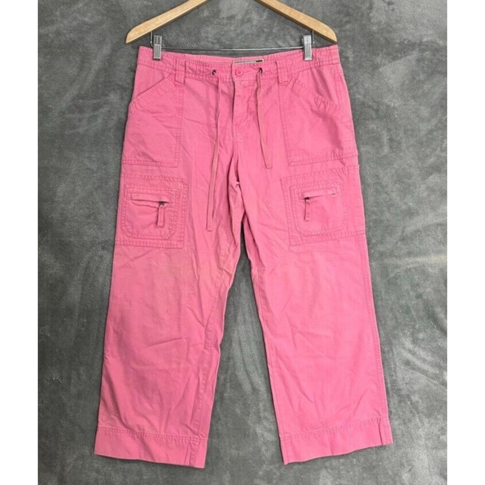 Y2K Old Navy Pants Pink Size 10 Cargo Pant Low Waist Cropped 100% Cotton